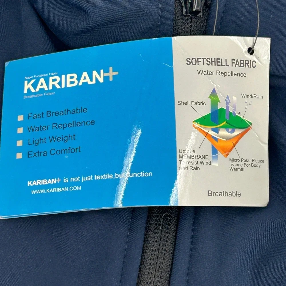 Kariban Softshell Jacket Men XL Navy‎ Blue K401 Water Repellent Gorpcore Outdoor